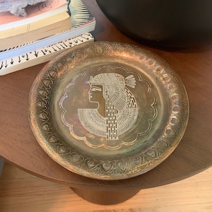 Vintage Metal Engraved Plate