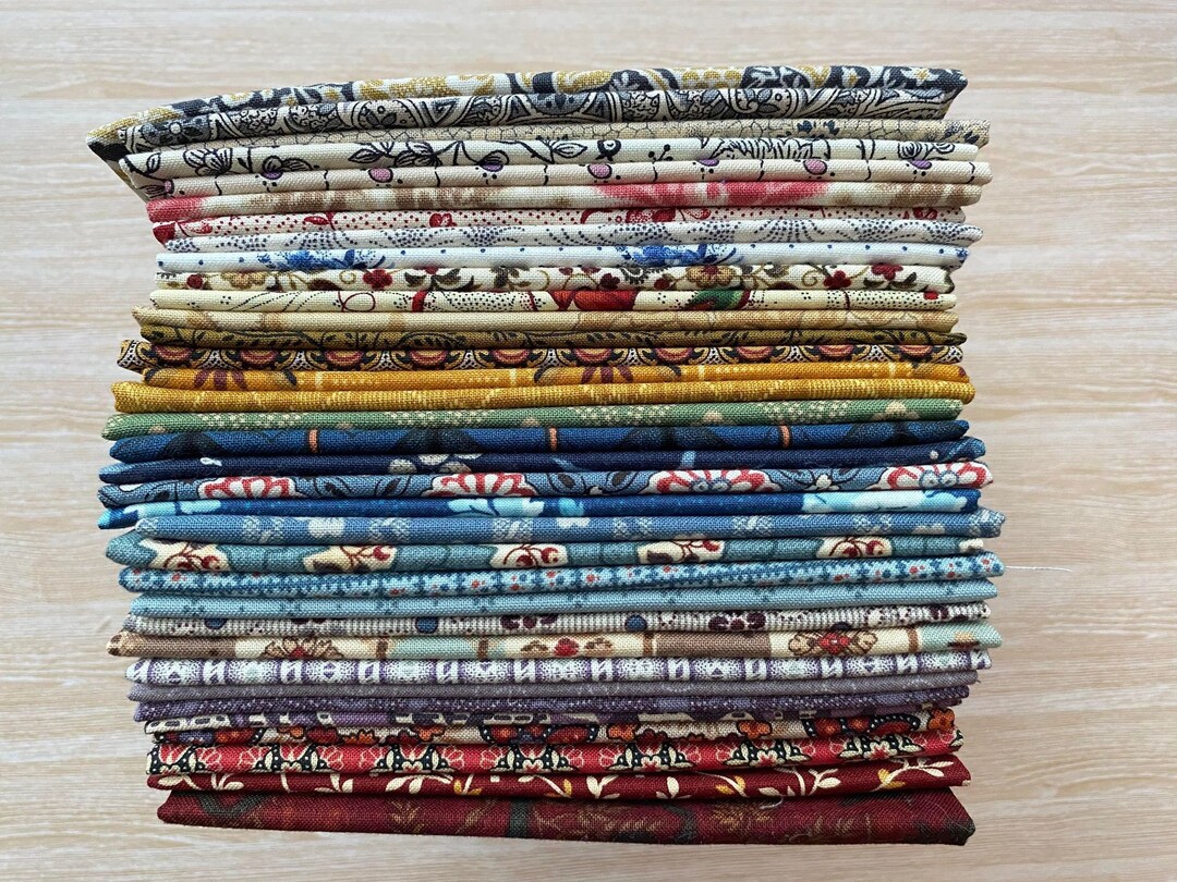 Bundle of 35 Fat Eighths Reproduction Fabrics in Various Etsy