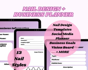 Nail Design Planner: Business Templates for Nail Technicians (Digital Download)