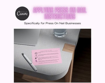Press On Nail Application Instruction Template: Canva Editable (PDF)