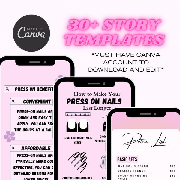 30+ Canva Story Template Nail Instagram Story Canva Template Nail Artist Story Posts Small Business Instagram Story Post Canva Template