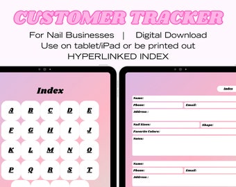 Nail Client Tracker: Customer Record Book & Nail Sizing (PDF)