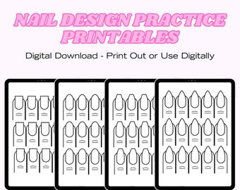 Nail Art Practice Template: Short Nail Design (PDF)