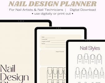 Nail Design Planner: Practice Templates, 13 Styles (PDF)