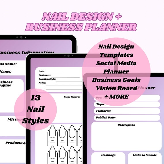 Nail Design Planner: Business Templates for Nail Technicians (Digital Download)