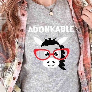 Adorable Dorky Donkey Shirt∙Book Nerd Shirt∙Cute Donkey Shirt∙I Love Donkeys∙Lovable Donkey Shirt∙Cute Graphic Tee For Women and Men