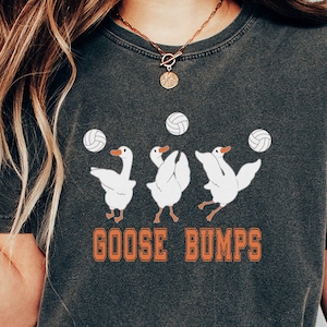 Funny Volleyball Team Shirt, Goose Bump Set Spike Shirt, Silly Goose Comfort Colors® Shirt, Funny PE Teacher Gift, Volleyball Coach Gift