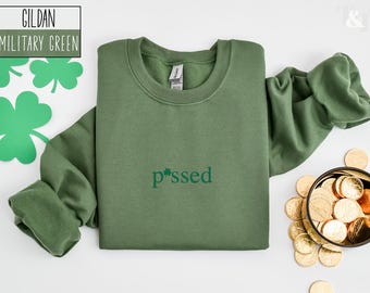 Embroidered St Patrick's Day Sweatshirt, Funny Party Sweatshirt, St Patrick's Day Gift, Shamrock Sweatshirt, Irish Sweater, Cute Irish Shirt