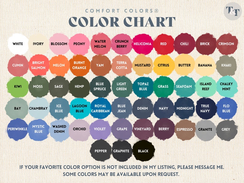 a color chart of different shades of paint