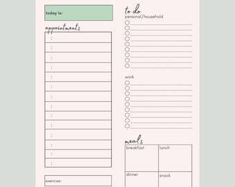 Printable Daily Planner Download - Etsy