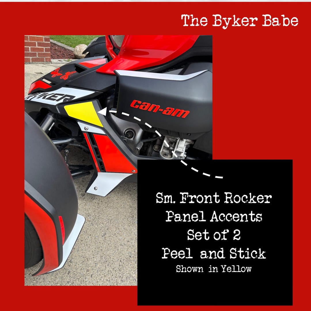Yellow Rocker Panel Decals Ryker Small Front Rocker Panel Accent Decals for Top Side Can-am ...