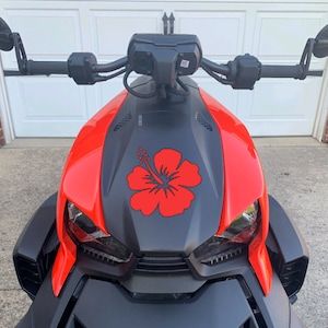Flower Decals Ryker Spyder Motorcycle Custom Vinyl Decal hibiscus rose personalize your ride hood accent Can Am Ryker Trike Motorcycle Decal