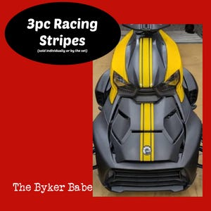 Racing Stripes Ryker Motorcycle Custom Vinyl Decal  personalize your ride hood accent Can Am Custom options, many color options