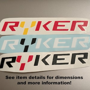 Can Am Ryker Sport Word Decals Ryker Motorcycle Custom Vinyl Decal  personalize your ride OEM colors Can Am Ryker Swing Arm