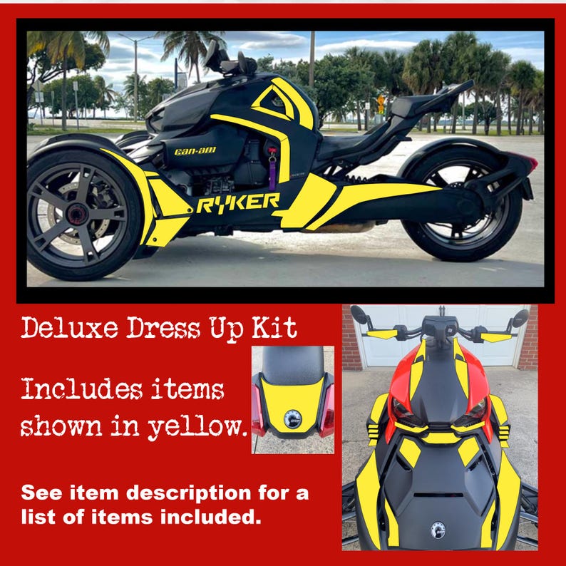 Ryker Emblems Ryker and Rally Dress up Kit Decals for Can-am Motorcycle 40+ Colors ...