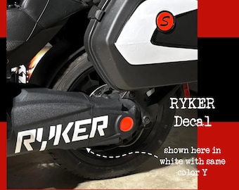 Can Am Ryker Sport Word Decals Ryker Motorcycle Custom Vinyl Decal  personalize your ride OEM colors Can Am Ryker Swing Arm