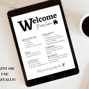 Editable Airbnb Welcome Sign Printable Vacation Rental Sign Welcome ...