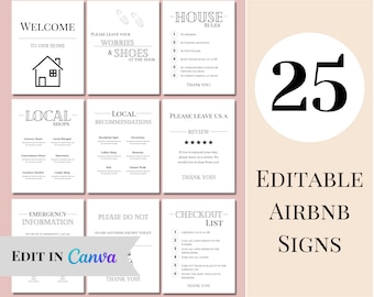 Einfache Minimal Host Zeichen | Check Out List | Hausordnung | Willkommen in unserem Haus | Airbnb Beschilderung | Schilder für Mietwohnungen | Airbnb Willkommen