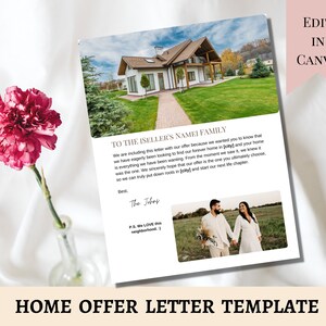 Carta de amor de compradores personalizables / Carta de oferta de comprador simple / Carta mínima al vendedor / Estimado vendedor / Carta personalizada de bienes raíces