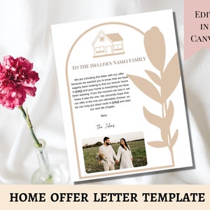 Carta personalizada de bienes raíces / Carta de oferta de casa de estimado vendedor / Carta de oferta de vivienda simple editable / Carta de amor de compradores personalizables