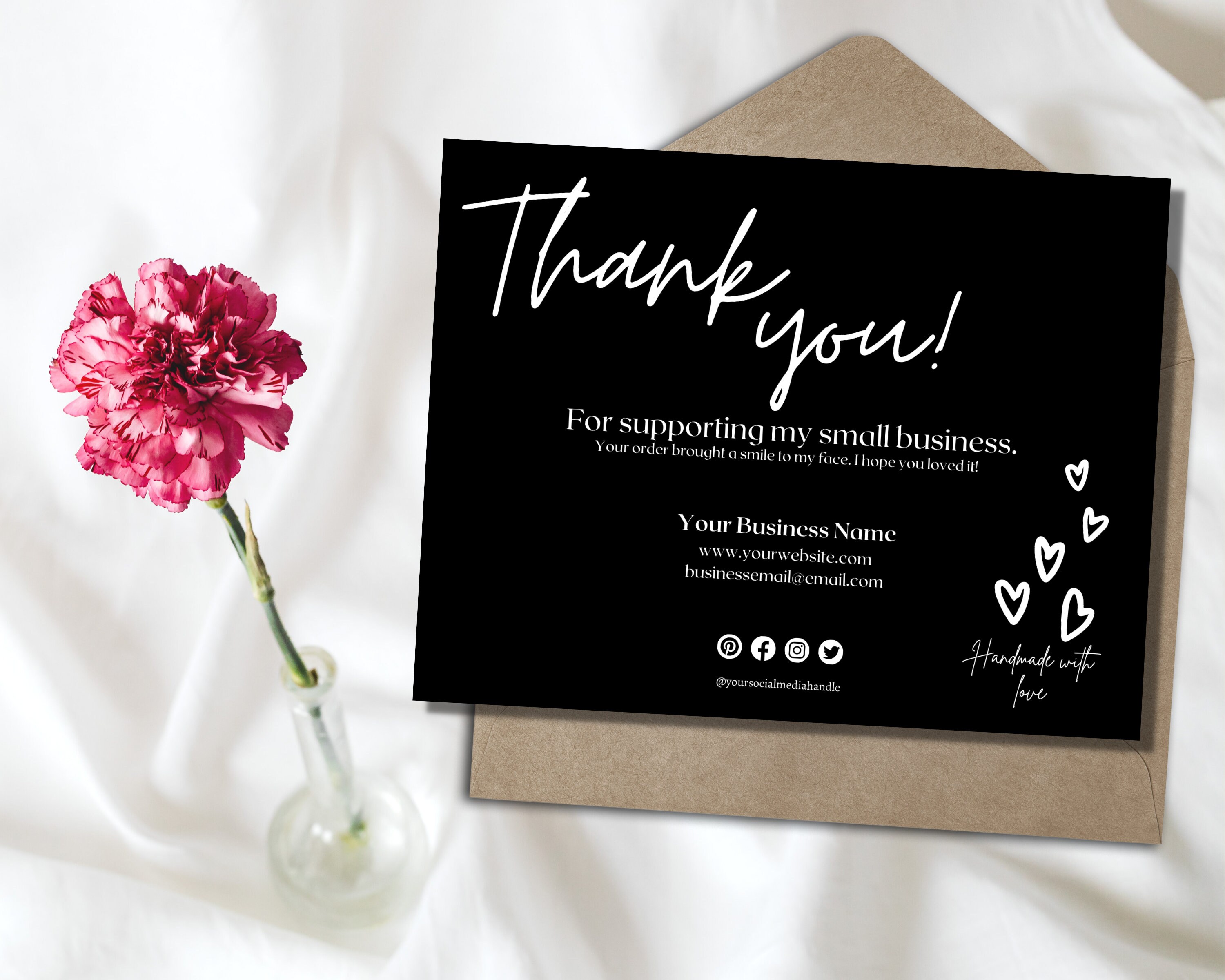 Editable Thank You for Your Order | Minimal Small Business Card Thank ...