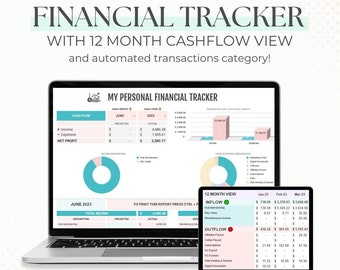 Small Business Financial Tracker, Budget Spreadsheet, Google Sheets Budget, Expense Tracker, Annual Budget With Monthly Cash Flow