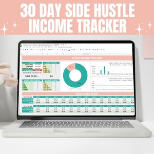 Side Hustle Income Tracker, Make Smart Financial Decisions And Maximize Your Revenue, 1k in 30 days, Savings Tracker, Happy and Energy Audit