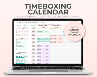 Planificador y calendario de bloques de tiempo, herramienta de gestión del tiempo, hoja de cálculo de programación diaria, bloqueo de tiempo semanal, planificador y organizador por horas