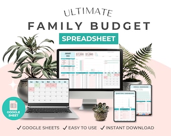 Budget Spreadsheet for Couples Budget Planner for Family Financial Planner in Google Sheets Expense and Bill Tracker with Smart Calendar