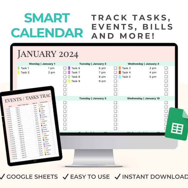 Smart Calendar Etsy