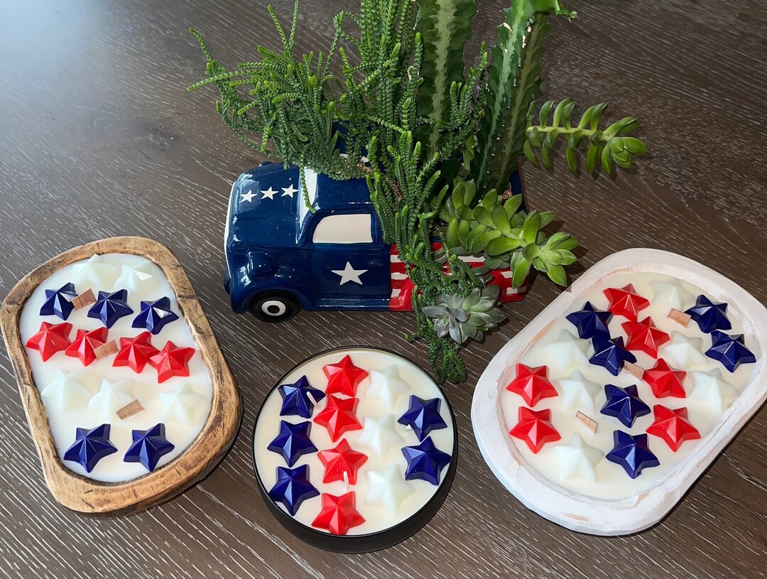 Patriotic Candle USA Candle Memorial Day Candle Dough Etsy