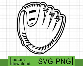 Baseball Glove Silhouette #2 SVG & PNG, Commercial Use, Instant Digital Download, Clipart