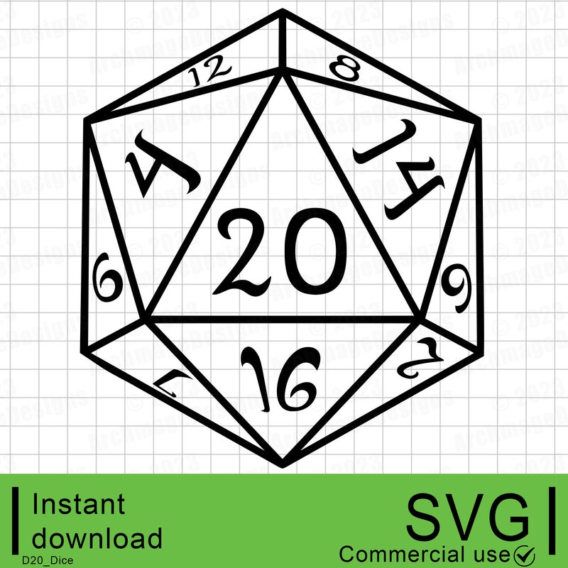D20 Svg Cuts File - Etsy