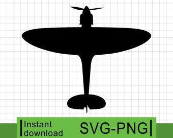 Supermarine Spitfire Mk1 - WWII Aircraft Top View - SVG & PNG