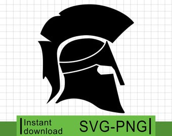 Casco espartano con penacho - SVG y PNG (Descarga digital)