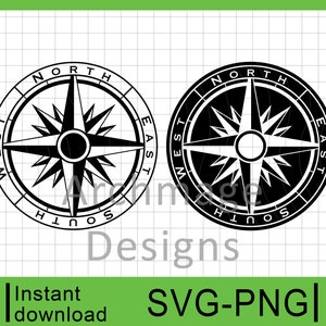 Nautical Compass Vector Design, Commercial Use, Instant Digital Download, Suitable for Laser and Vinyl cutting, Engraving, Clipart, SVG, PNG