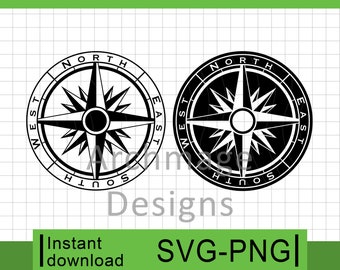 Projekt wektorowy kompasu morskiego – SVG i PNG (pobranie cyfrowe)