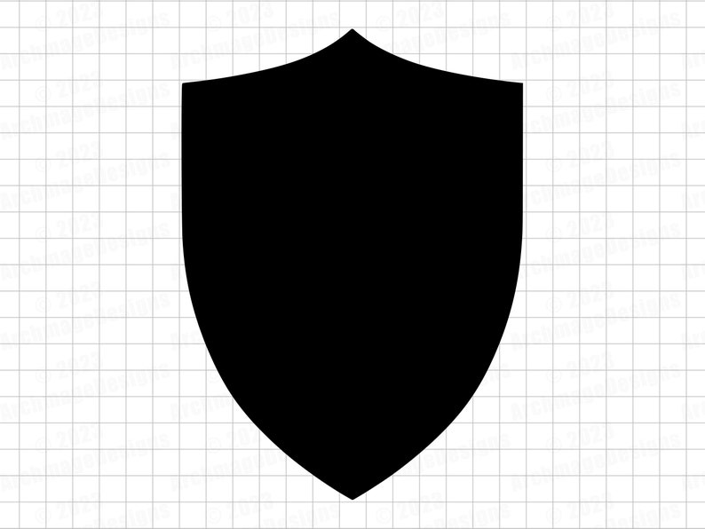 Może przedstawiać: Czarny kształt tarczy, powszechny symbol ochrony.
