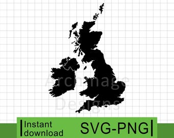 The United Kingdom and Ireland - PNG & SVG