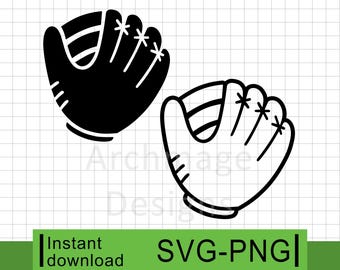 Baseball gloves #2 - SVG & PNG (Digital Download)