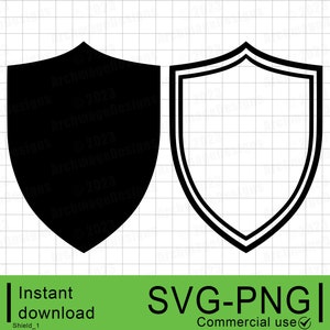 Middeleeuws schild SVG, schildsilhouet, commercieel gebruik, instant digitale download, clipart, PNG, SVG