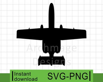 A-10 Thunderbolt 2 - Modern Aircraft Top View - SVG & PNG