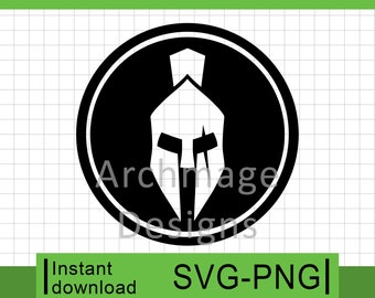 Ikona okręgu hełmu Spartanina – SVG i PNG (pobranie cyfrowe)