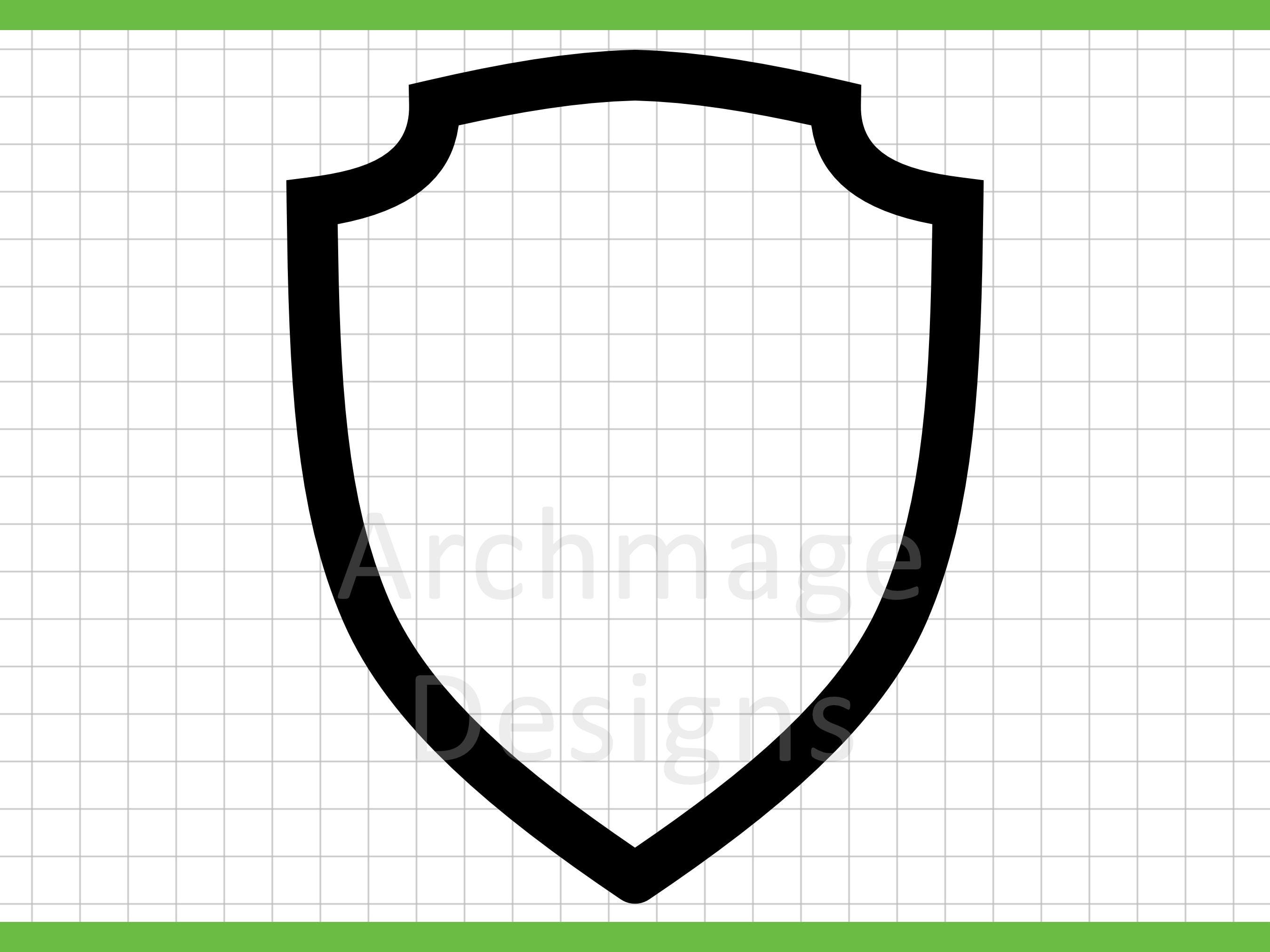 Outlined Shield Shield Outline #4 - PNG & SVG - Etsy