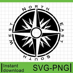 Nautical Compass Vector Design #1, Commercial Use, Instant Digital Download SVG & PNG
