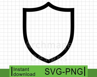 Shield Outline #6 - PNG & SVG