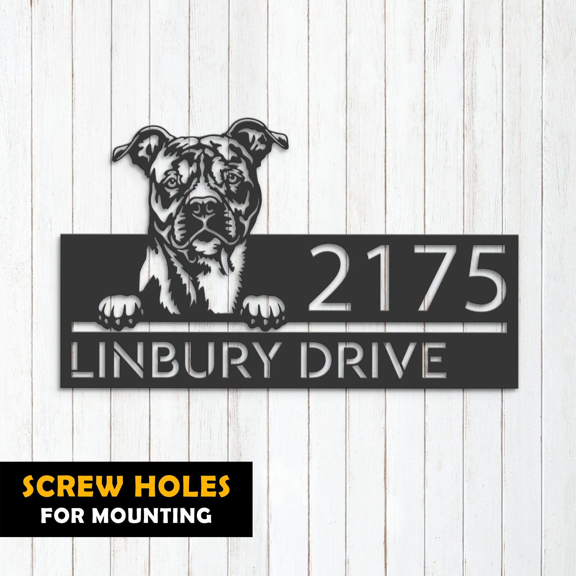 AMSTAFF Attenti Al Cane Mod 1 TARGA Cartello IN METALLO (20X30