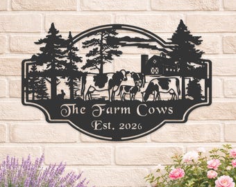Personalized Family Metal Sign, Custom Wilderness Cabin Decor, Established Year Wall Hanging