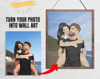 Custom Engraved Wood Photo Portrait, 3D Wooden Wall Art