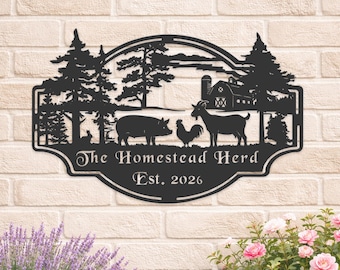 Personalized Family Metal Sign, Custom Wilderness Cabin Decor, Established Year Wall Hanging